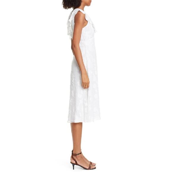 JOIE $398 NWT Designer Embroidered Ruffle Floral White Dress – Size 12 - Picture 5 of 9